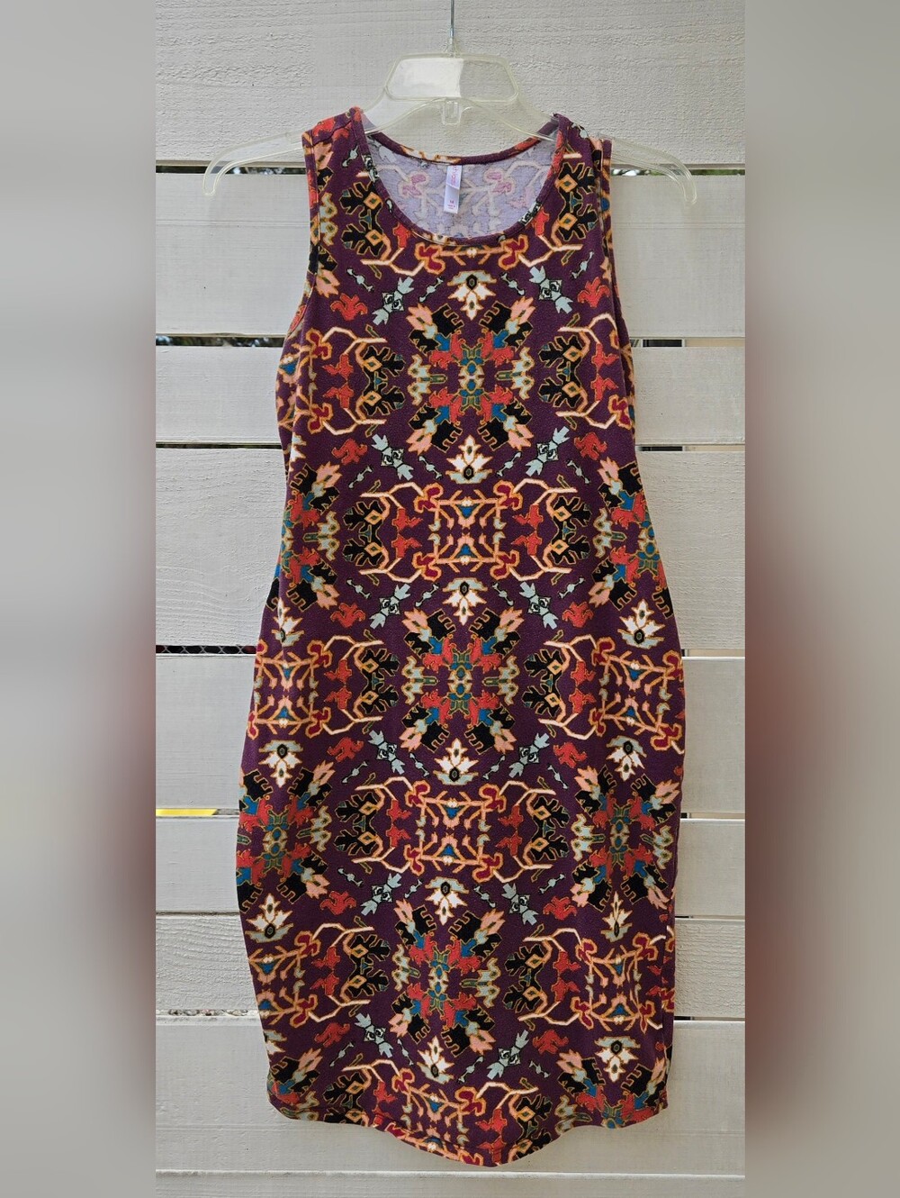 Xhilaration Boho Women's Purple Tribal Print Tank Sleeveless Midi Dress Medium